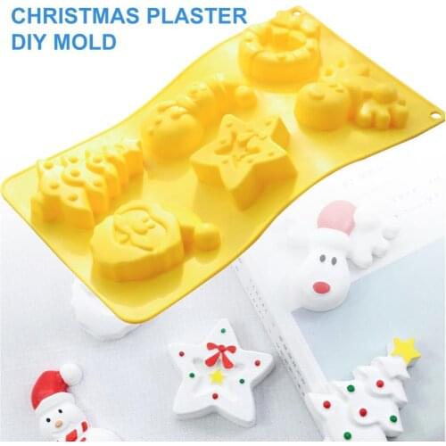 2021 Premium Practical Santa Claus DIY Soap Mould Six Grids Candle Mold 6 Cavity Santa Claus Mold Eco-friendly for Household