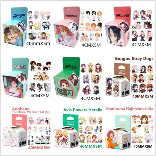 4cm*5m Japanese Anime Q Version Kaguya-sama: Love Is War Washi Tape DIY Scrapbooking Sticker Label Adhesive Tape Masking Tape
