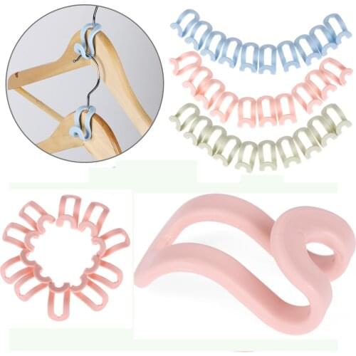 5/10Pcs DIY Mini Anti-slip Clothes Hanger Home Space Saving Easy Hook & Rails Closet Wardrobe Organizer Storage Rack Holder Hook