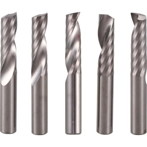 5Pcs 6Mm 1/4 Inch Carbide Cnc Router Bits One Single Flute End Mill Tools 22Mm