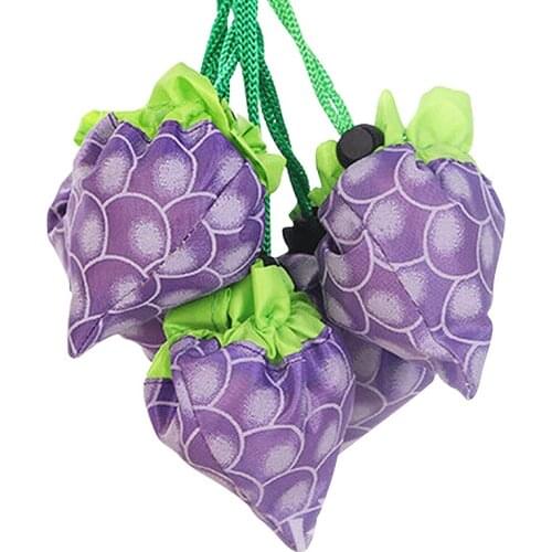 70PCS / LOT Shopping Bag Polyester Folding Fruit Printing Reusable Shopping Bag Green Eco Storage Bag