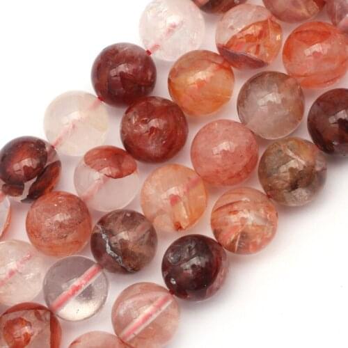 8mm 10mm 12mm natural iron quartz beads natural GEM stone beads DIY spacer beads for jewelry making strand 15" wholesale