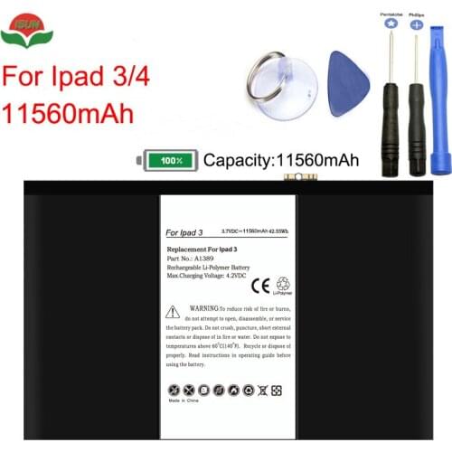 ISUN 3.7V 11560mAh Original Quality A1389 Battery For iPad 3 for ipad 4 3RD A1403 A1416 A1430 battery