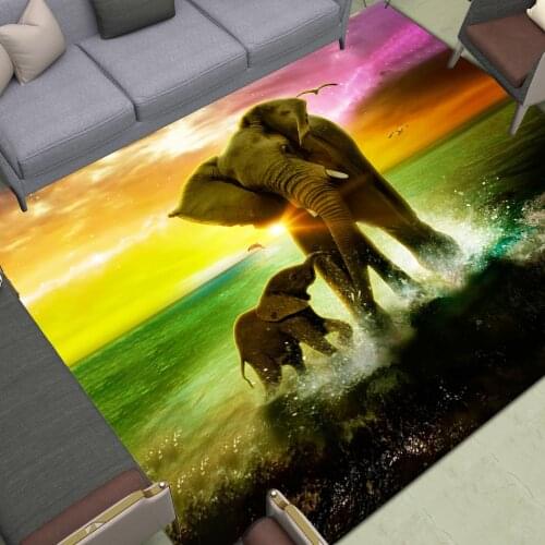 Elephant Large Area Rugs Rectangular Sofa Living Room Bedroom Bathroom Floor Mat Printed Anti Slip Carpet Decor Home