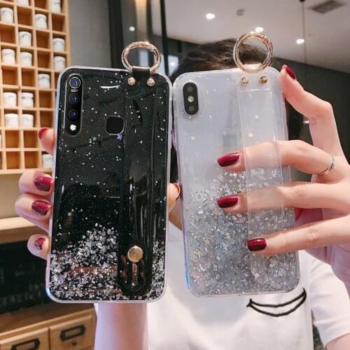 For Vivo V20 Cover for Vivo X50 X60 PRO Y50 Y30 Y20 Y20i Y30 Y70S Y51S Y73S Y52S Y51 2020 V17 V19 India Starry Wrist Strap Hand