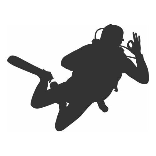 Man Carrying An Oxygen Tube To Dive On The Sea Floor To Do OK Action Vinyl Car Stickers For Car Body Window Door Sign FA082