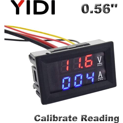 0.56'' Digital Voltmeter Ammeter DC 0-100V AC60-500V 1A 10A 50A 100A Red Blue LED display Voltage Current Meters Tester Detector