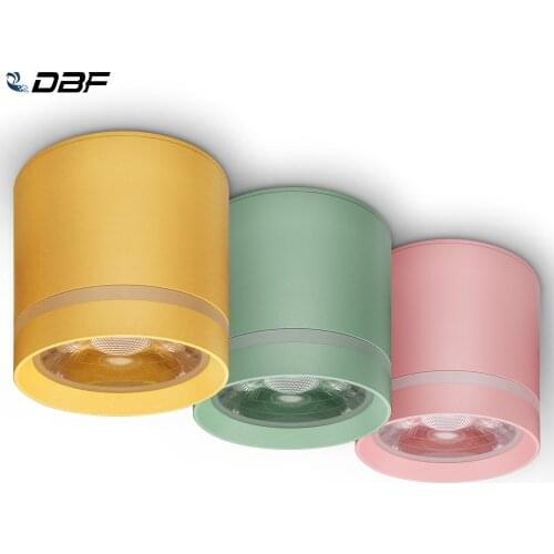 [DBF]Macaroon Aluminum LED Ceiling Light Dimmable 7W 10W 12W Surface Mounted LED Ceiling Spot Light for Bar Kitchen AC85-265V