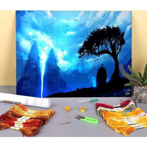 Scenery The Gate To Heaven Printed Fabric 11CT Cross-Stitch Kit Embroidery DMC Threads Hobby Handicraft Needlework Needle