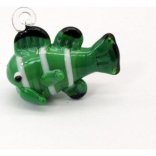 Custom Aquarium decor accessories Handmade glass figurine ornament japan style murano art OCEAN FISH mini Cartoon animal pendant