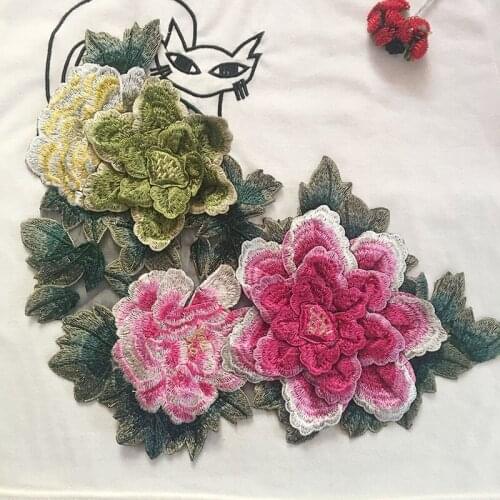 DIY accessories embroidered flower paste multi-layer 3D stereo flower dance clothing patch cloth paste hot stamping dress big Ap