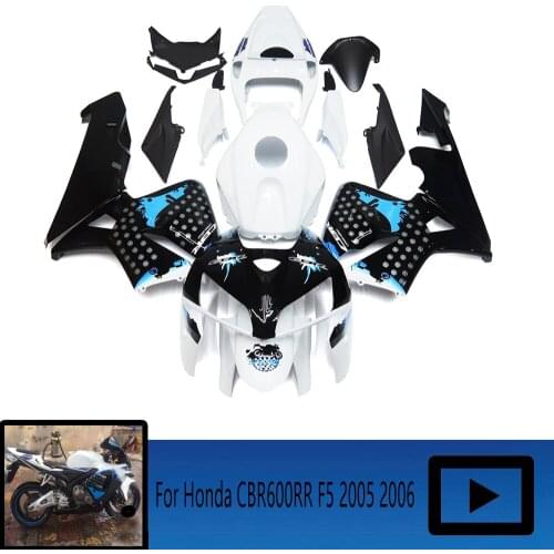 For HONDA CBR 600RR F5 New ABS Motorcycle Full Set Fairing Kit 2005 2006 05 06 Blue And White Body Kit Fairing