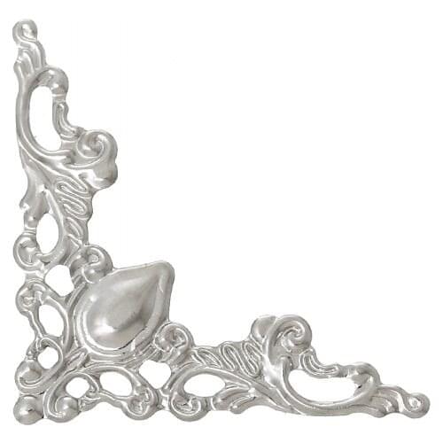 DoreenBeads Embellishments Findings Filigree Wraps Connectors Triangle Silver Color 4.1cm x 4.1cm(1 5/8" x1 5/8"),50 PCs