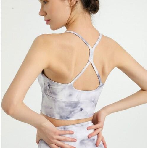 Heyyoga Women Naked-feel Padded Training Workout Gym Crop Tops Brassiere S-XL Tie Dye Buttery Soft Dance Yoga Sports Bras Tops