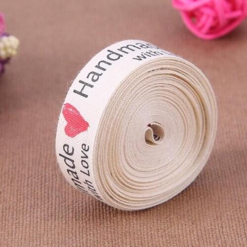 Handmade Cotton Love Ribbon Clothing Tape Label DIY Handmade Bowknot Sewing Accessories Home Decoration