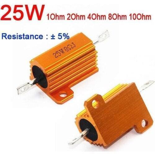 1ohm/2ohm/ 4ohm / 8ohm 25W Watt Power Metal resistor ohm 1R 2R 4R 8R 10R for tube amp POWER Amplifier test dummy Load