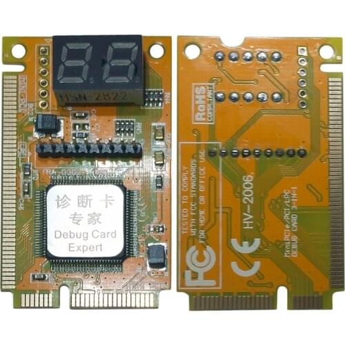3 in 1 Mini PCI-E LPC PC Analyzer Tester POST Card Test For Notebook Laptop Hexadecimal Character Display