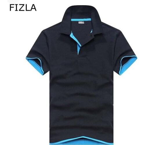 FIZLA Newest Brand Clothing men Polo Shirt High Quality Fashion Casual Style Polo Shirt Solid color Cotton Slim Fit polo shirts