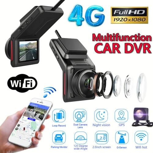 Phisung K18 Full HD 1080P 4G WiFi Car DVR Dashboard Camera GPS Logger Dashcam with Rearview Camera