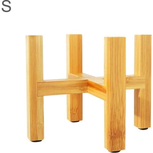 Portable Wooden Planter Pot Trays Flower Pot Rack Strong Free Standing Bonsai Holder Home Balcony Garden Office Display Plant