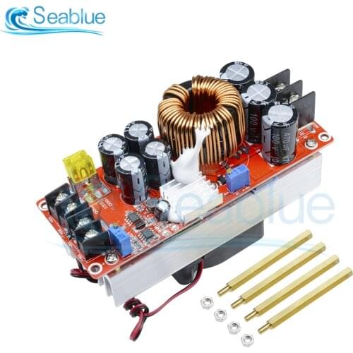DC-DC 1500W 30A Voltage Step Up Boost Converter CC CV Power Supply Module Step Up Constant Current Module 10-60V to 12-97V Fan