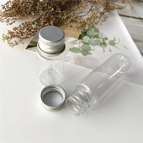 10/20ML Small Shampoo Makeup Refillable Bottles for Travel Empty Jar Cosmetic Containers Glass Sample Bottle with Aluminium Cap