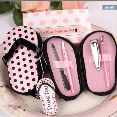 Pink Polka Purse Slippers Shaped Cute Creative Manicure Set Wedding Gift Favors 10sets Nail tools