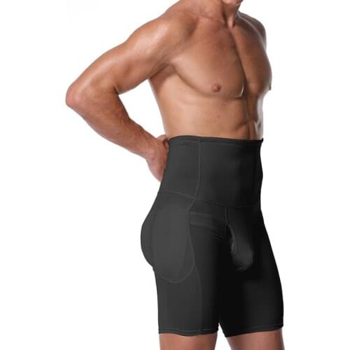 Men Tummy Control Shorts High Waist Slimming Underwear Body Shaper Seamless Belly Girdle Boxer Padded Butt Lifter Shapewear