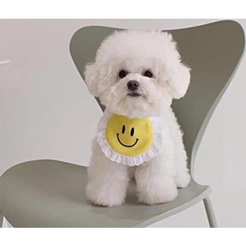 Dog Cute Bibs Bandana Scarf Collar Adjustable Pet Neckerchief Scarf Cotton Waterproof Saliva Chihuahua Flowers Necks Scarf