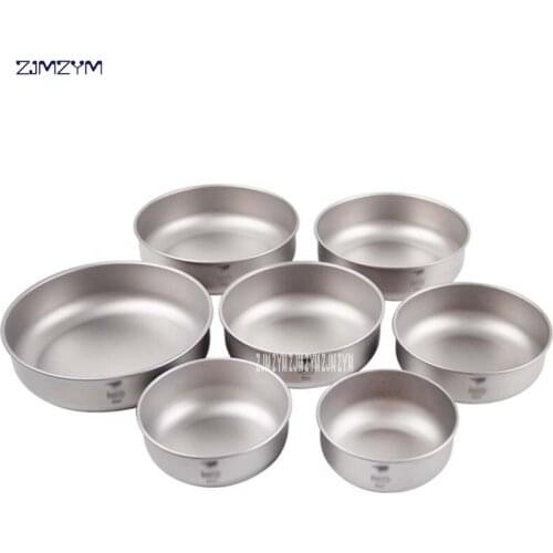Ti5375 one Set 7 Pieces Titanium Material Bowl Outdoor Camping Tableware Outdoor camping picnic daily titanium tableware set