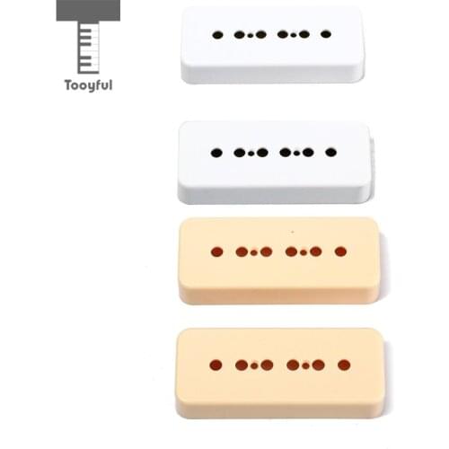 Tooyful 2Pcs White Plastic Humbucker P-90 Soap Bar Pickup Cover 50/52mm for LP Style Acoustic Electric Bass Guitar Replcement
