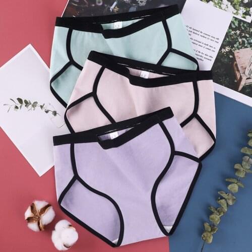 Women Panties Lady Cotton Underwear Girls Breathable Seamless High Waist Briefs Women Cute Sexy Lingerie Intimates