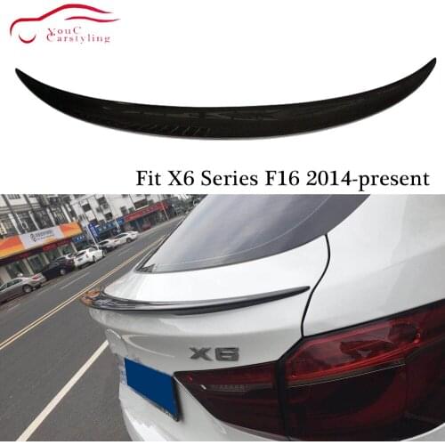 F16 Carbon Fiber Rear Spoiler Trunk Lip for BMW X6 series F16 SUV Trunk Boot Lip Tail Wing M-performance Style CF Black color