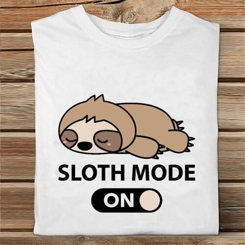 Women Short Sleeve Sloth Funny Animal Spring Summer Printing Fashion Clothes Print Tshirt Female Tee Top Ladies Graphic T-shirt