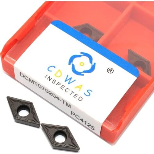 10PCS DCMT070204 TM PC4125 High Quality Black Carbide Inserts Internal Turning Tool DCMT 070204 CNC Lathe Cutter Tools For Steel