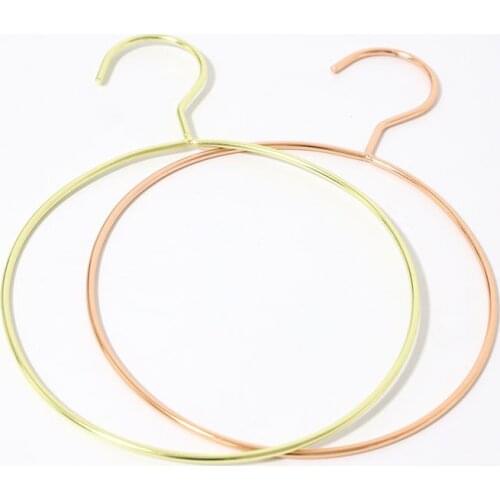 10pcs Fashion Rose Gold Circle Hangers For Clothes Scarf Towel Tie Drying Storage Organizer Rack Adult And Children Hanger