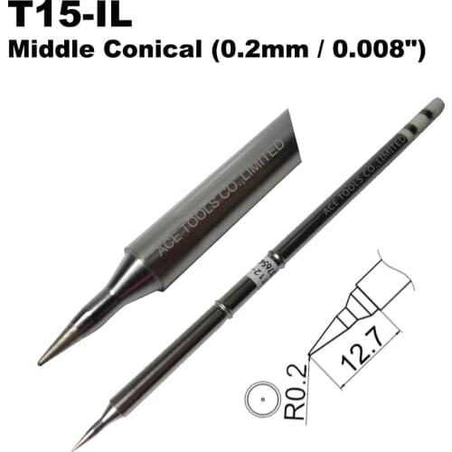 10 PCS T15-IL Conical 0.2mm Soldering Tips for HAKKO FX-951 FX-950 FX-952 FX-9501 FM-2028 FM2027 Handle Iron Pencil Replacement