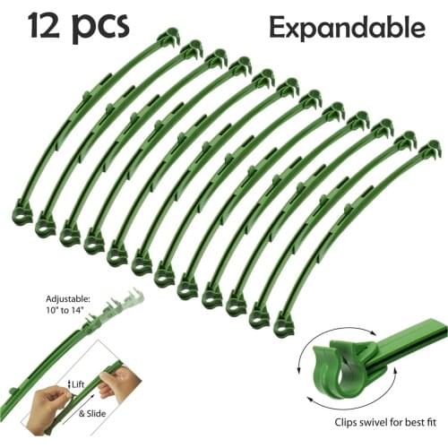12Pack Expandable Tomato Plant Stake Arms Garden Stem Support Growth Aid