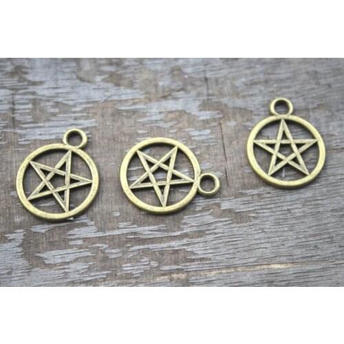 20pcs Pentagram Charms bronze Tone Pentagram pendants 20x25mm