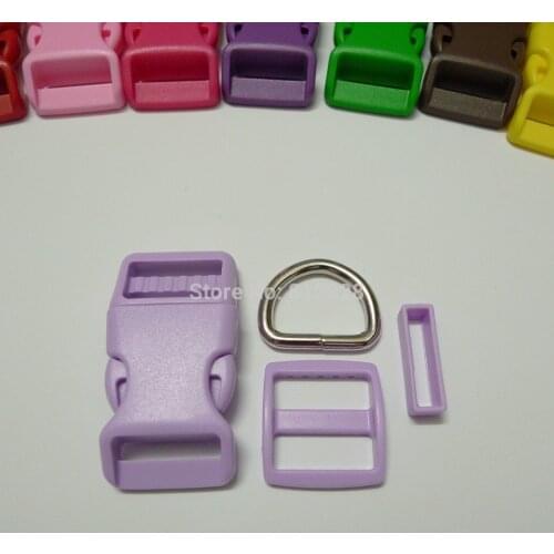 25 Sets 1'' 25mm #12 LAVANDER COLOR Dog Collar Hardware Curved Side Release Buckle Set