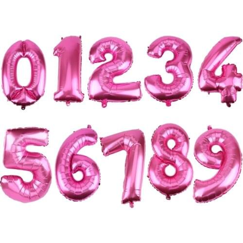 32 Inch Digital Aluminum Film Balloon Birthday Wedding Decoration Balloon 0-9 Digital Balloon Wedding Room Layout