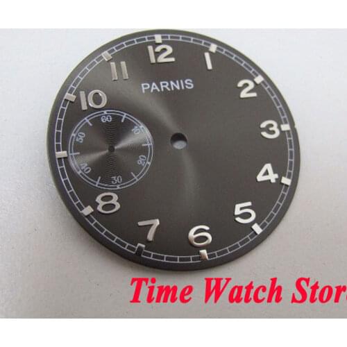 38.9mm black dial silver marks Arabic numerals Fit for mechanical ETA 6497 hand winding Movement watch dial D113