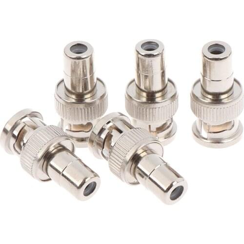 5Pcs BNC Male to AV RCA Female Coax Coaxial Connector Adapter hot sale