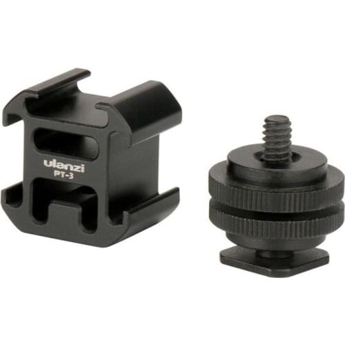 Ulanzi PT-3S Triple Hot/Cold Shoe Mount Adapter Extend Monitor Mic Video Light for Nikon Canon Sony DSLR Camera Accessories