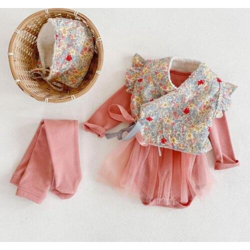 Body Dress Elegant Cute Sweet Princess Jumpsuit Lovely Outfits Winter Newborn Kids Baby Girl Clothes Long Sleeve Cotton Bodysuit