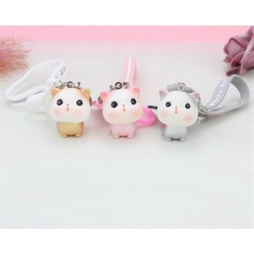 Couple Cat Keychain Creative Car Key Accessories Student Schoolbag Zipper Pendant Girls Backpack Exquisite Hanging Ornaments