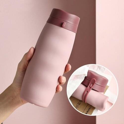 Portable Sports Bottle Hot Sports Water Bottle Protein Shaker Outdoor Travel Portable Leakproof Drinkware Plastic Folding Cup