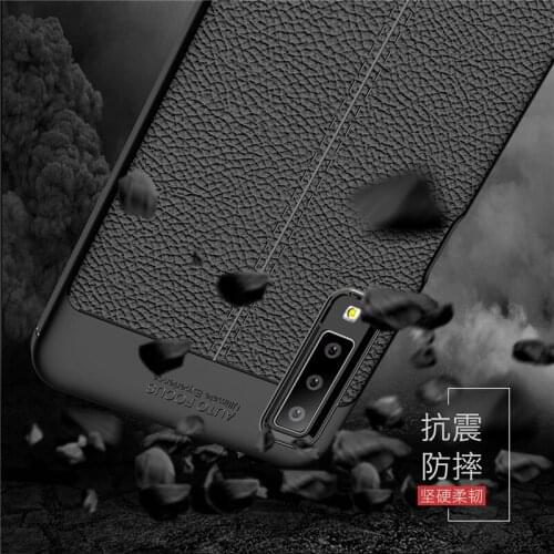 For Samsung A7 2018 Case Carbon Fiber TPU Silicon leather Soft Full Back Cover for Galaxy A7 2018 A750 A750F SM-A750F Coque Capa