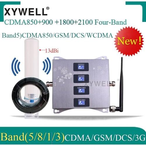 1 Set Four-Band CDMA850/900/1800/2100mhz Mobile Signal Booster 4G Cellular Amplifier GSM Repeater 2G 3G 4G CDMA GSM DCS WCDMA