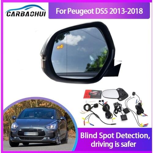 For Peugeot DS5 2013-2018 BSA BSM BSD Blind Spot Monitoring System 24GHZ Millimeter Waves Radar Sensor Mirror LED Light Warning
